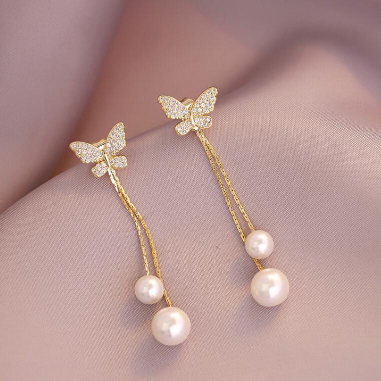 Buy Pearl Hoop Earrings for Women Lightweight Faux Pearl Beaded Earrings  Open Hoop Dangle Earrings Bridal Gifts at Amazonin